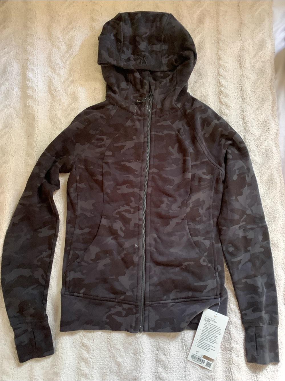 lululemon athletica Women's Scuba Dark Charcoal Camo Full-Zip Hoodie